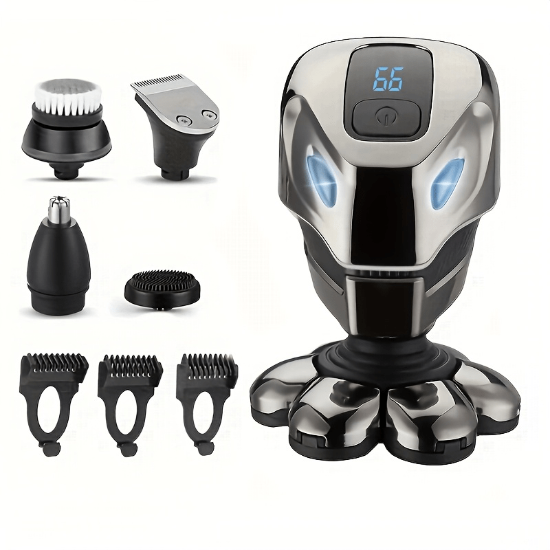 Men's Electric Nine-bit Bald Head Machine, Usb Charging, Optional Five-in-one Suit Consisting