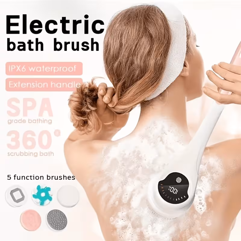 electric bath brush display for accurate timing ipx6 wireless charging for cord free safe bathroom in one brush head for daily cleansing at leaving glowing and smooth Product details 2