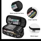large capacity pencil bag 1pc large capacity pencil case hand drawn football theme design with helmets and star multifunctional pencil bag ideal for college office and travel