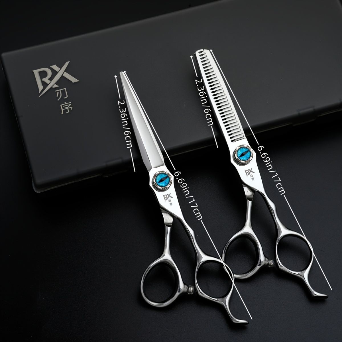 Devil's Eye VG10 Steel Flat Mouth Thinning Shears, Japanese Design