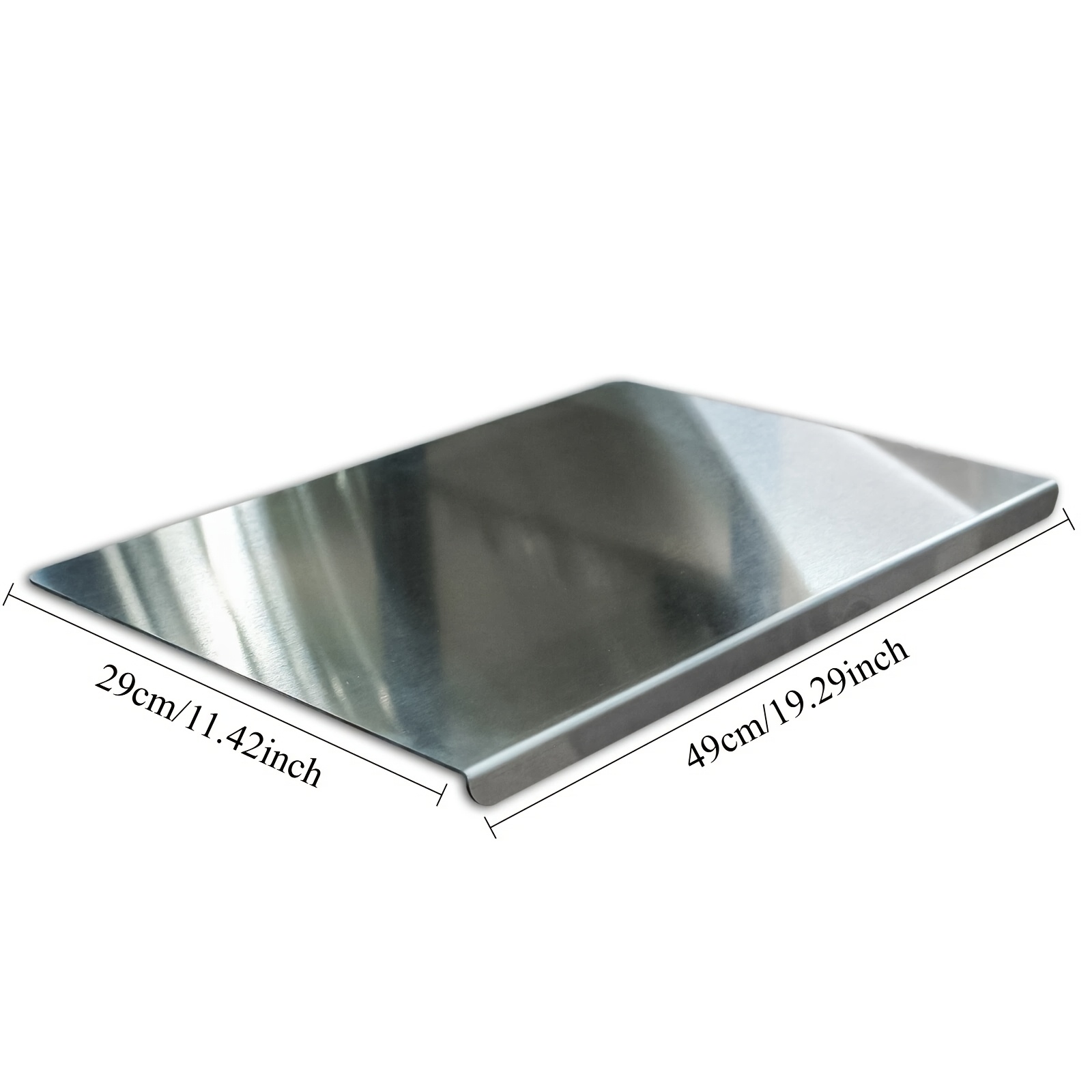 TEMU 1 Large Stainless Steel Cutting Board | Modern Minimalist Silvery Rectangle, Foldable, Easy To Clean, Suitable For Kitchen Cooking, Family