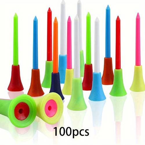 100 szt. tee golfowe mix kolorów 83mm plastikowe wytrzymałe gumowe podkładki uchwyt na piłki golfowe akcesoria golfowe