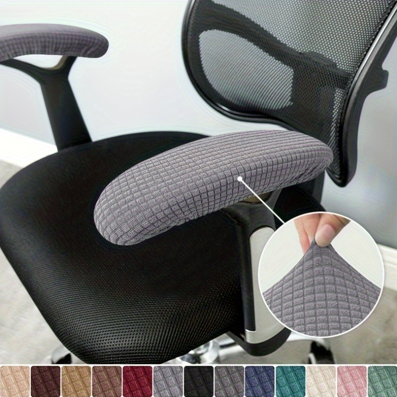 set of 2 armrest covers stretchable protectors for office chair   suitable for desk rotating or computer chairs