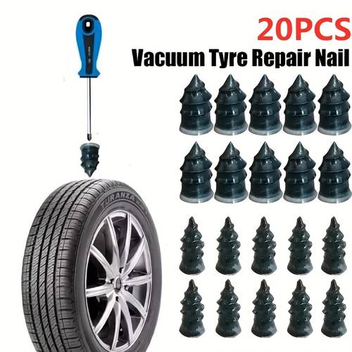 20pcs Car Motorcycle Vacuum Tire Repair Nails, Truck Scooter Bike Tire Puncture Repair Tools, Rubber Metal Nails Additions for Car, Auto, Motorcycle Self-Service Repair