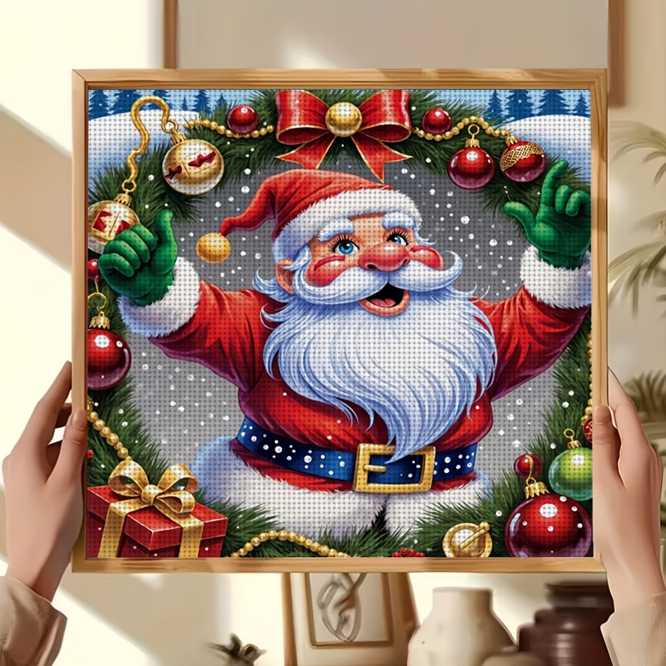 Cross Stitch Kit, Santa Christmas Decoration Pattern