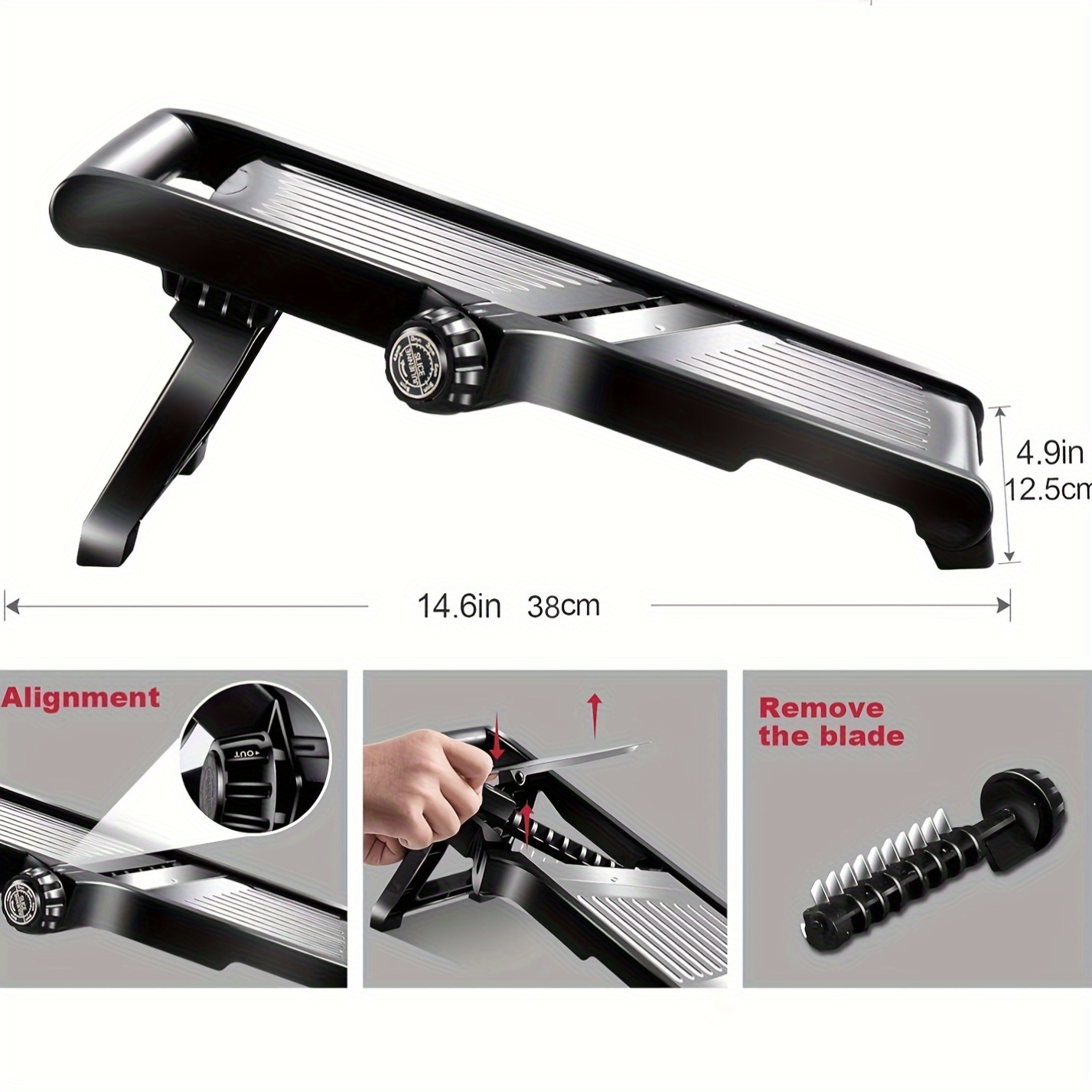 Exclusive Mandoline Food Slicer, Adjustable Stainless Steel Vegetable Slicer for Potatoes, Onions, And Chips, Includes a Cleaning Brush for Slicing Tomatoes 16 Mandoline Food Slicer, Adjustable Stainless Steel Vegetable Slicer for Potatoes, Onions, And Chips, Includes a Cleaning Brush for Slicing Tomatoes