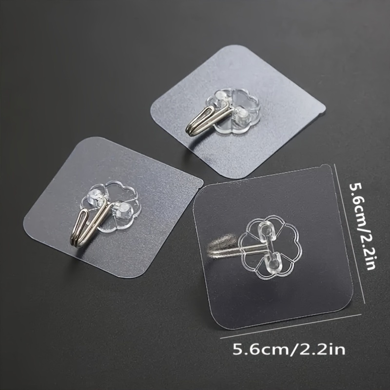 ZMMBOR Gancio Adesivo, 10 Pezzi Ganci Adesivi Trasparenti Autoadesivi - Foto 13