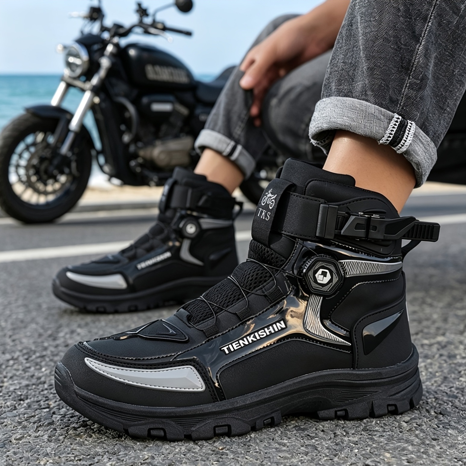 188 wide thickened mens boots large size riding shoes - Temu