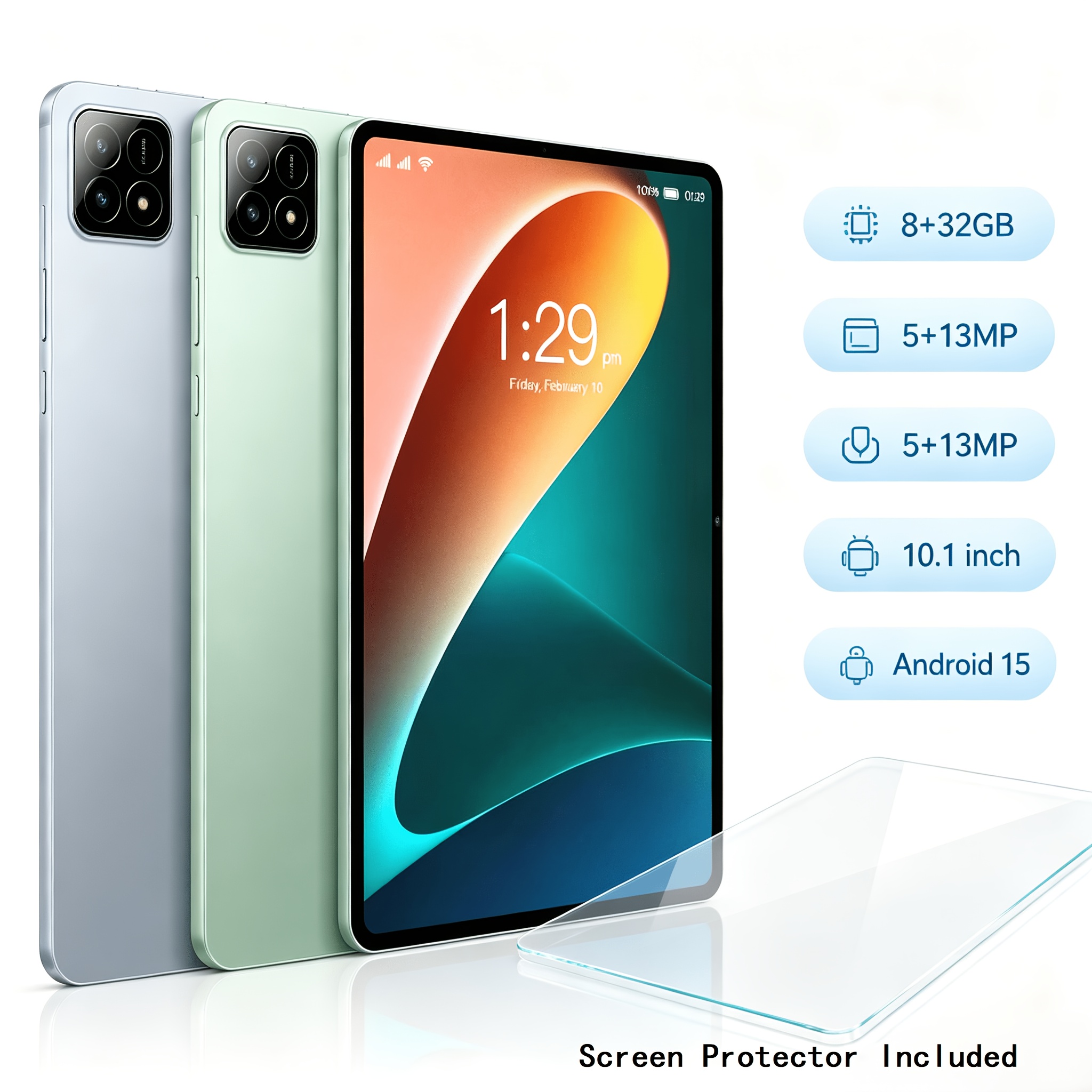imagen del artículo tablet   15   - batería de 6000mah, pantalla ips hd de 10.1, 8gb de  , 32gb+512gb de almacenamiento. ideal para   remoto,   y vacaciones familiares. una sorpresa maravillosa para  ,   o navidad, tablet, pad, tablet, pad