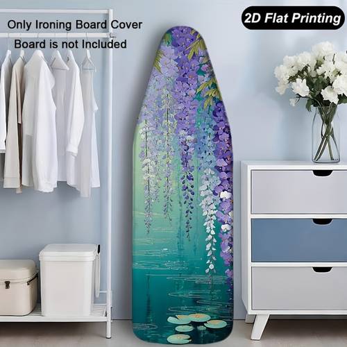 1pc japanese wisteria art ironing board cover with elastic edges fits standard ironing boards elegant laundry room home decor for ironing board cover included