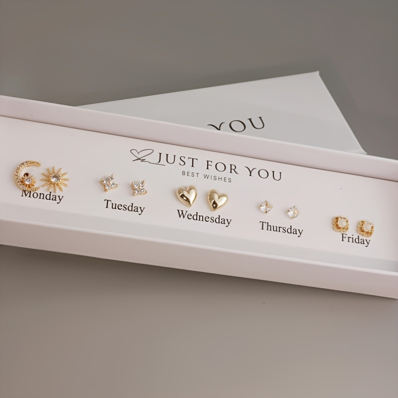 Synthetic Zirconia Set with Star and Moon Goddess Theme