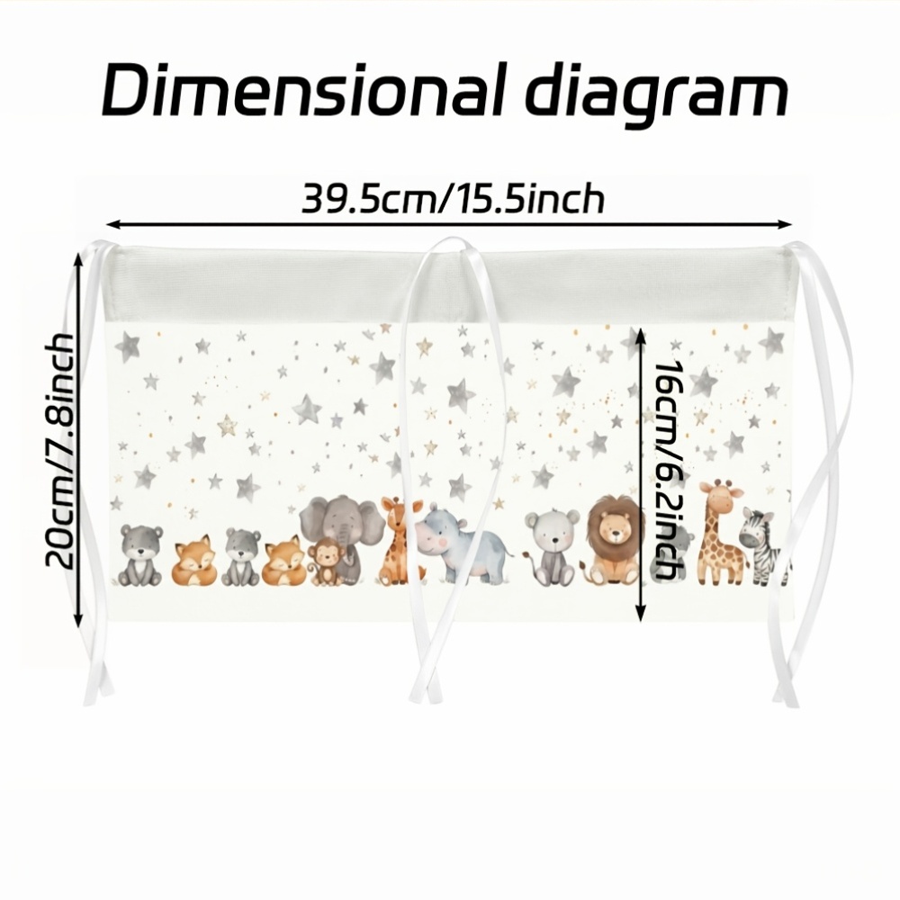 Lion, Elephant, Giraffe Hanging Organizer, Cute Diaper Bag for Stroller & Bedside Storage