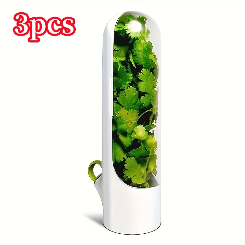 Image of 3pcs White Lid Vegetable Storage Containers, Preserving Freshness For 1-7 Days, Suitable For , Scallions, Garlic, Celery, And More Vegetable Organization And Refrigeration Food Storage Boxes