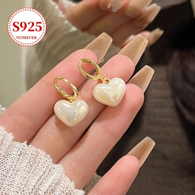 925 Sterling Silver Hypoallergenic Heart Earrings