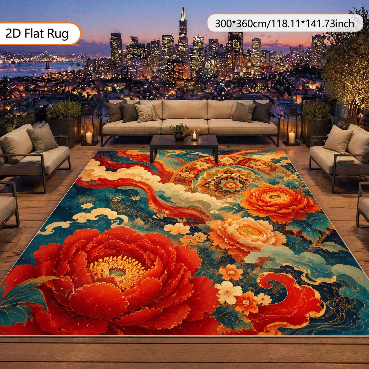   extra large size velvet carpet gray felt with dot   oriental   mandala flower   pattern non slip and machine washable ultra soft plush medium thickness soft texture suitable for living room bedroom