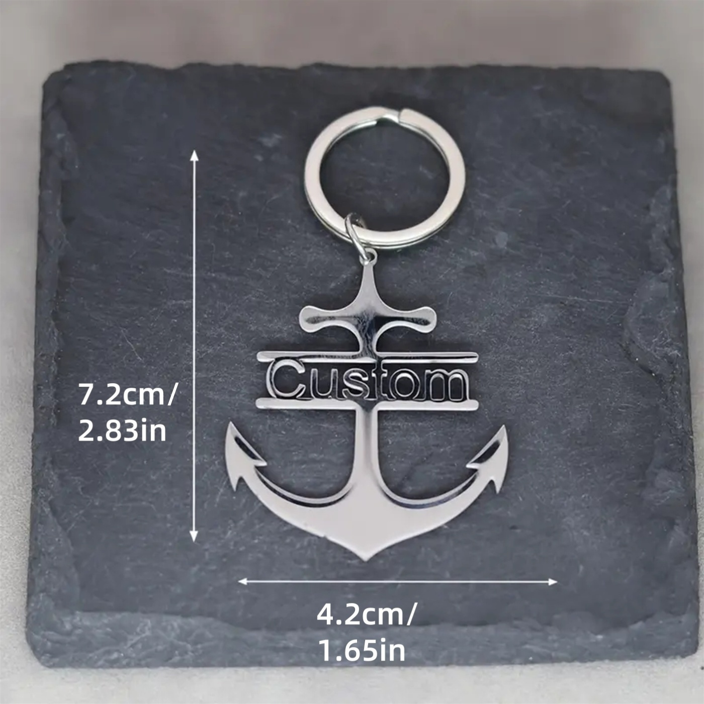 Personalized Nautical Anchor Keychain, Customizable Gift