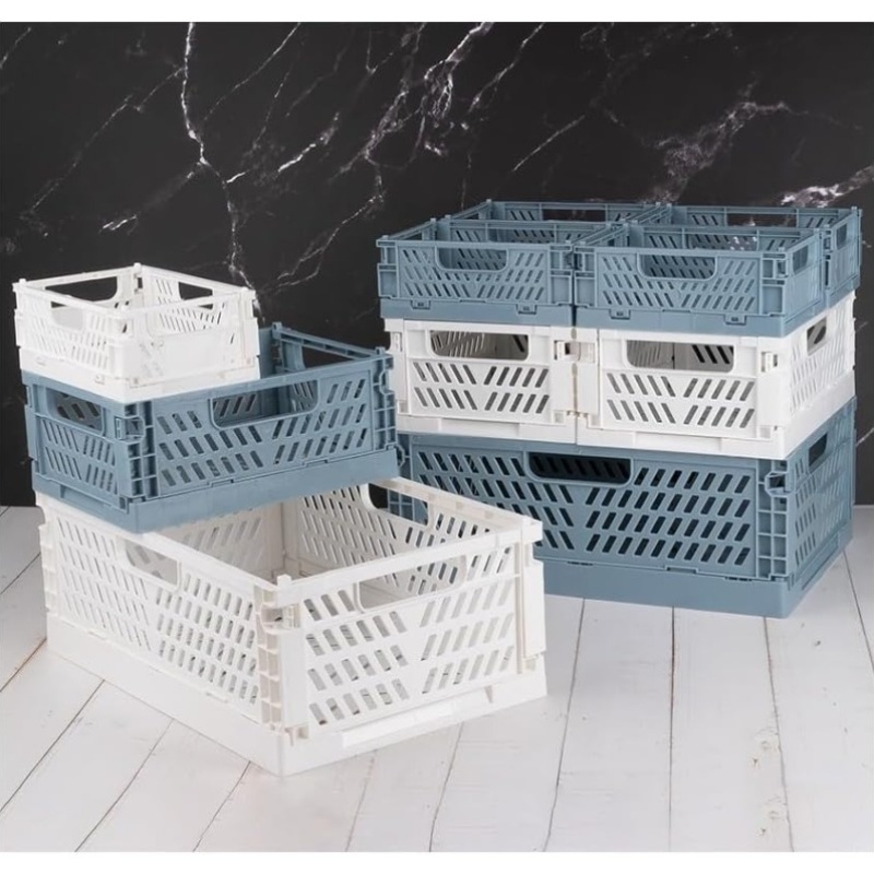 Ideas with Heart Folding Boxes, Stackable Sturdy Plastic Storage Box