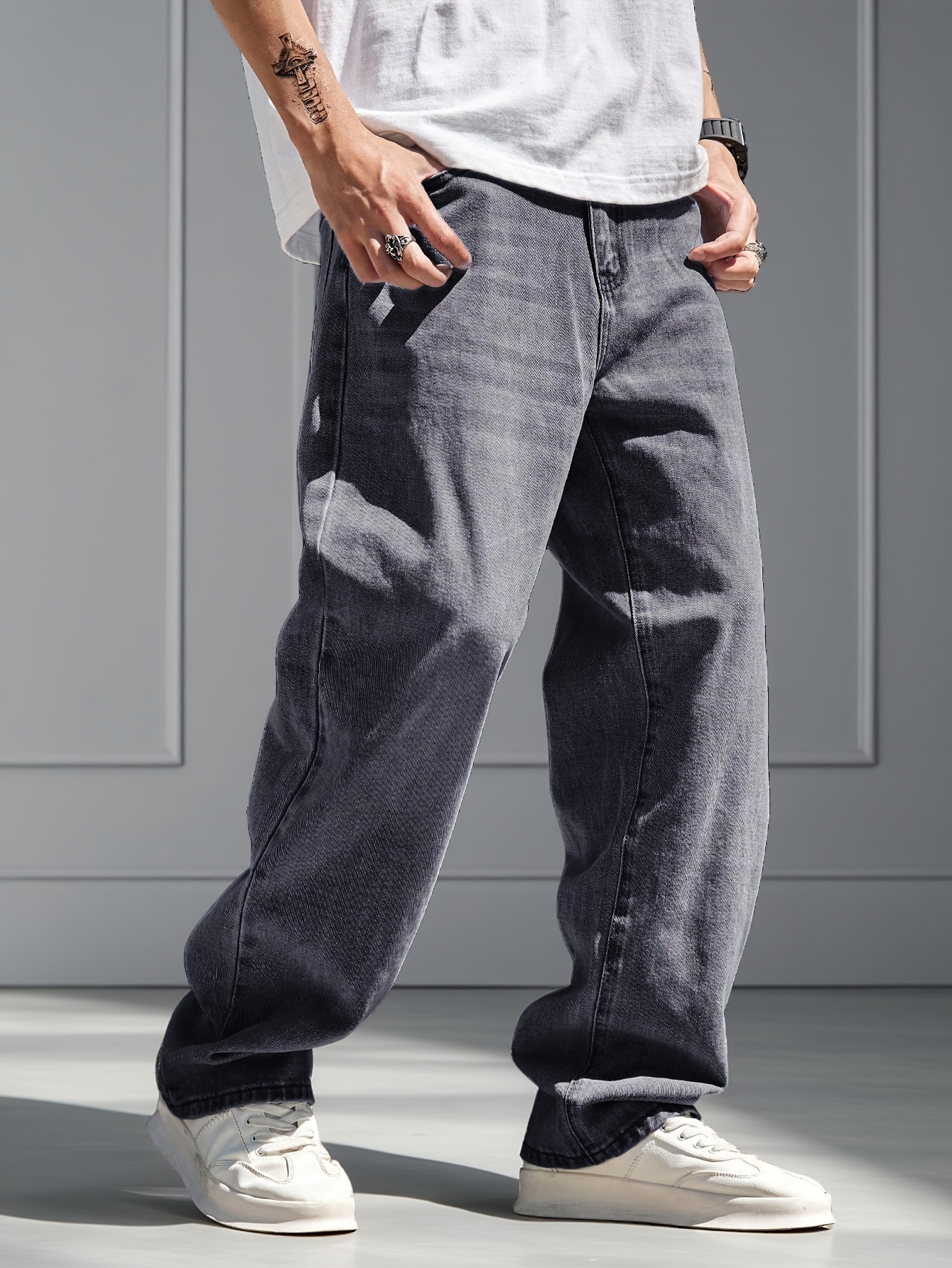 LIDNM】CRACK WASHED DENIM PANTS , 【公式通販】