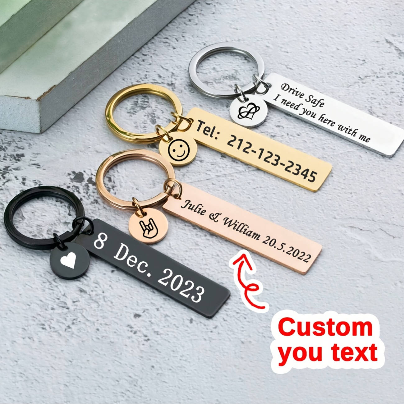 customizable stainless steel keychain engraving Temu Kuwait