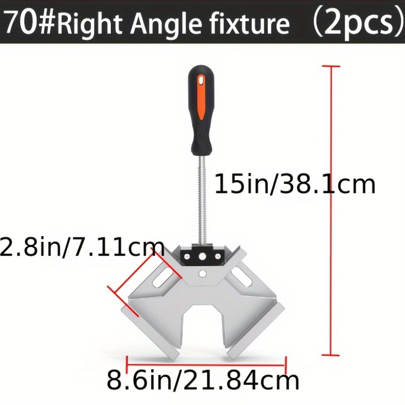 4 piece right angle clamp set for woodworking adjustable height non slip handles detachable surface compatible with drills and saws details 7