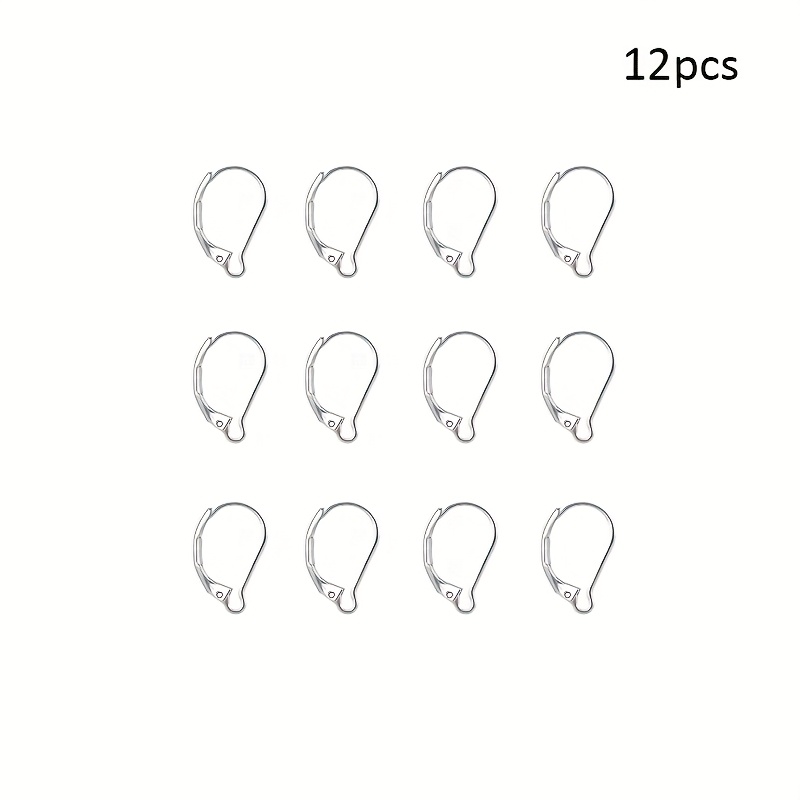 E-shop Set mit 12 Ohrhaken aus Edelstahl mit , Französische Ohrhaken, Ohradern, Ideal zum Basteln von Hängeohrringen, mit sanftem Öffnungs- und