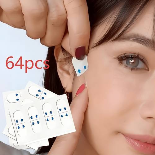 64pcs summer seamless face patches flexible elastic material tear and pull stick and lift v shaped face patches light beige free not suitable for all light beige types ideal for double chin and facial care