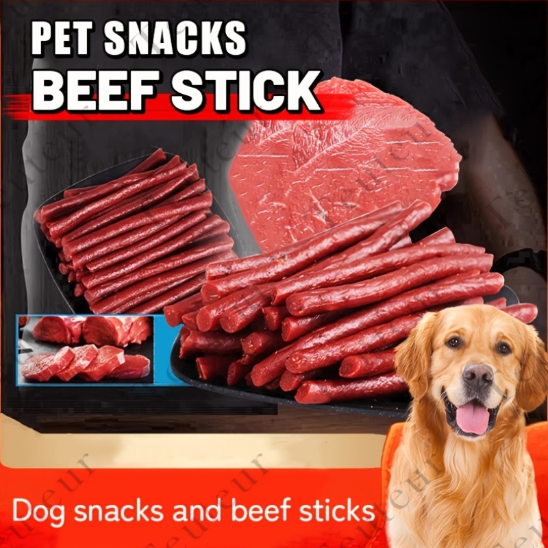 Natural Beef Sticks Dog Treats, High Protein Grain-Free Jerky Chews for Small to Large Dogs, Training Rewards in Various Beef Flavors
