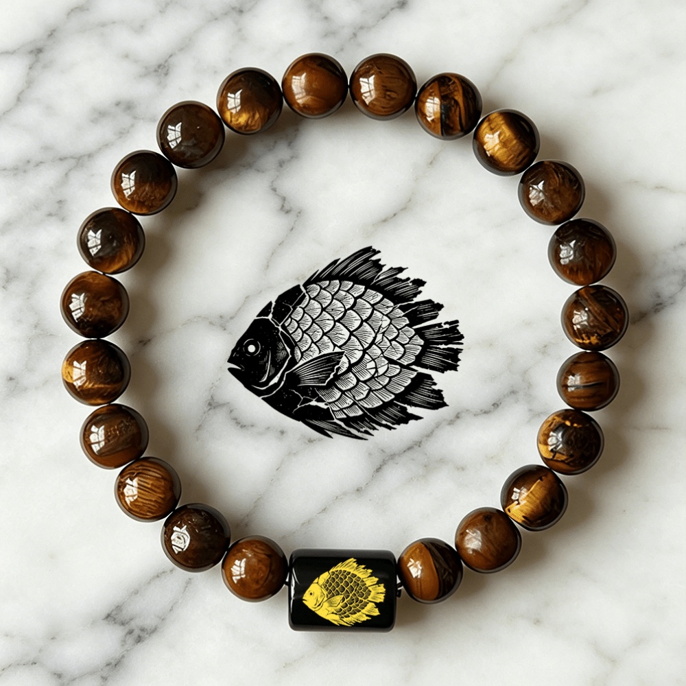 Beaded Fish Charm Bracelet, Ocean-Inspired Daily Wear