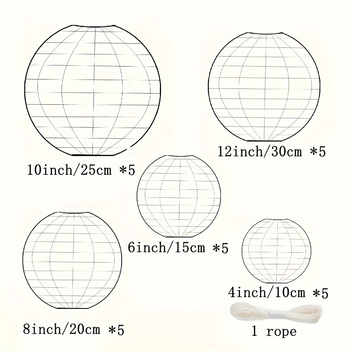 Set Of 25 White Paper Lanterns For Decorating Parties, Weddings, Birthdays, And Other