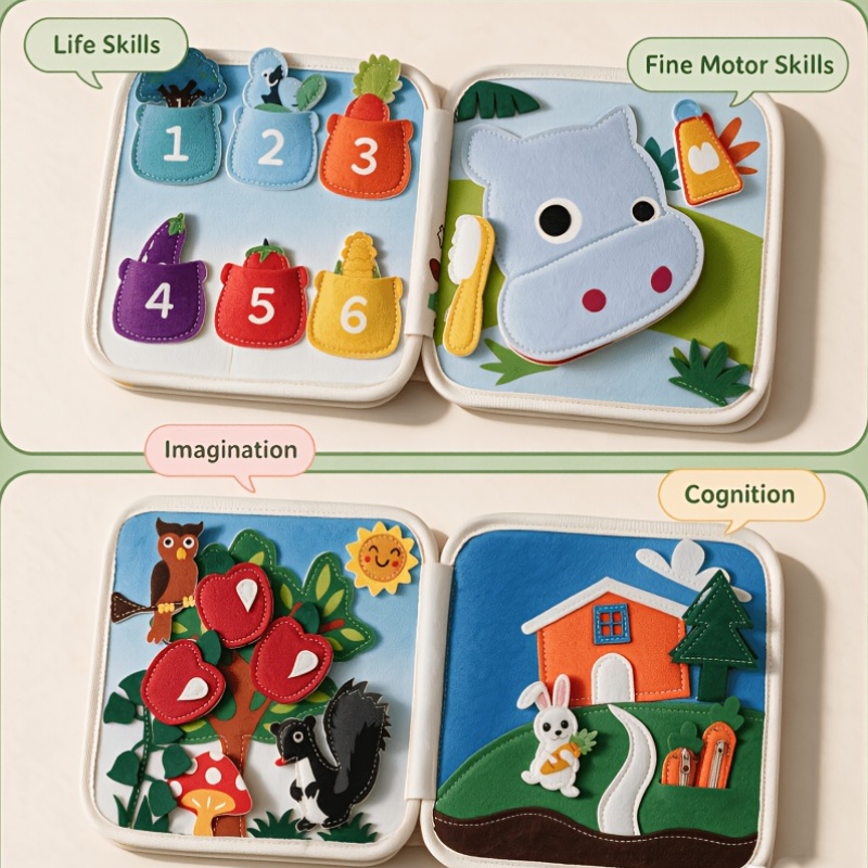Little Bunny Cloth Book for Cognitive Learning