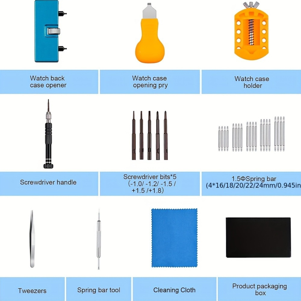 Watch Battery Replacement Kit with Screwdriver & Wrench