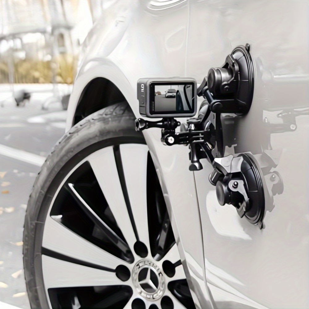 TEMU Heavy-duty Car Suction Cup Tripod Suitable For Action Cameras Like Gopro Hero 13, 12, 11, X4, X3, And 4, 3 Additions