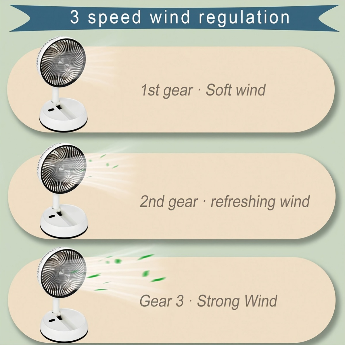 7200Mah Retractable And Rotating Table Fan, USB Charging, with Timer Function, Remote Control, Three-Speed Adjustment, Suitable for Indoor And Outdoor Use, Easy to Carry, a Must-Have for Holidays