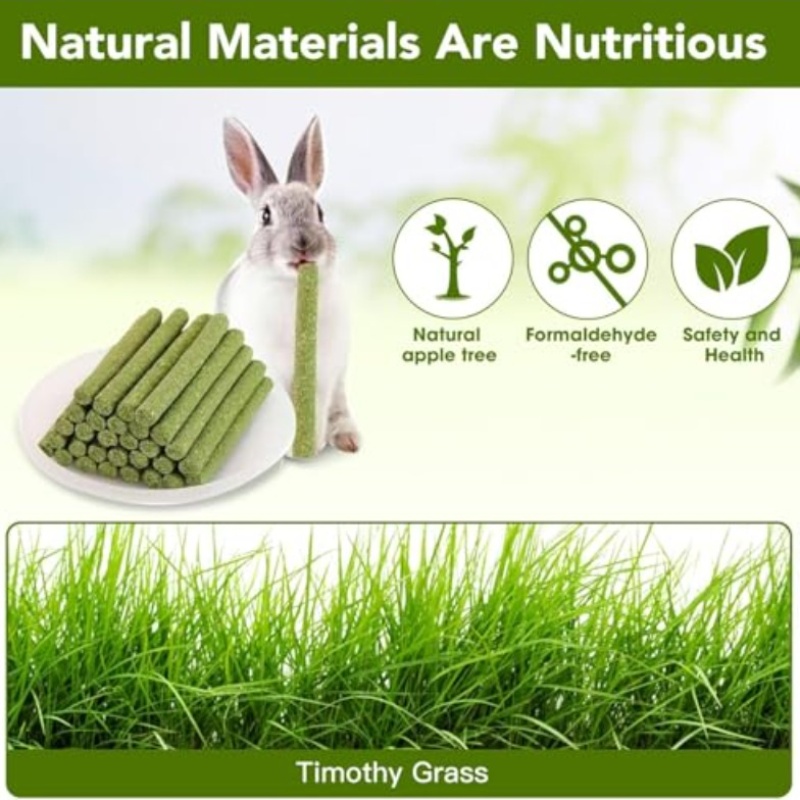 25pcs Rabbit Chew Toys, Timothy Grass Sticks, Rabbit Toys-Grinding Sticks, Suitable for Rabbits, Hamsters, Chinchillas, And Other Rodent Pets of Ideal Snacks - Image 6