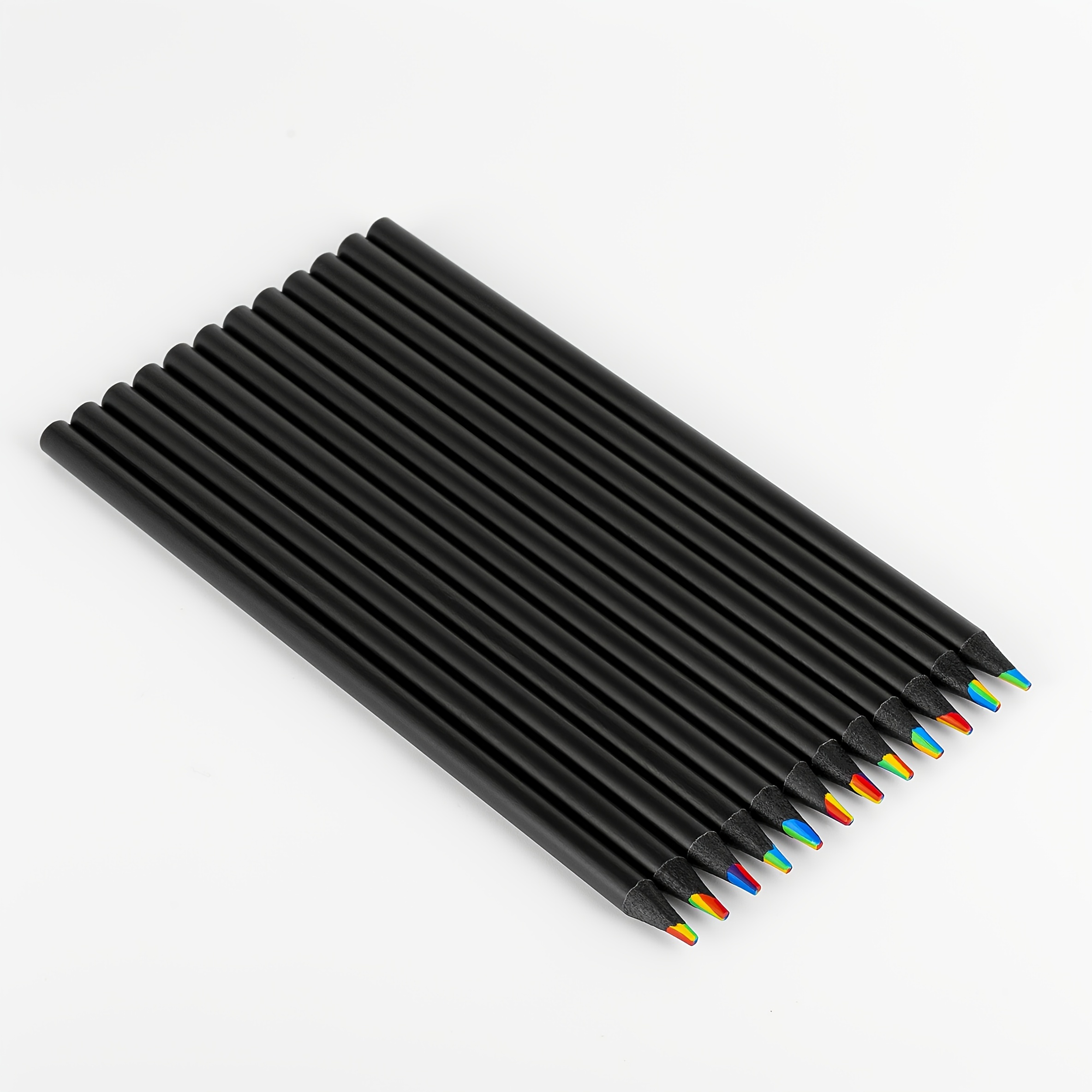 Image of 12 Rainbow Colored Pencils With Magical Gradient Colors - Dust-free, With A Line Diameter Of Over 2mm, Suitable 3 And Up