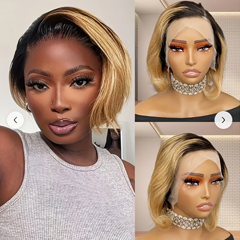 VARCILY Femme 150% Densité Perruque Courte Ondulée Bouclée, 20.32 cm Cheveux Humains Brésiliens Remy, 13*4 HD Lace Front, Pre Plucked avec Baby Hair, Perruque Pixie Cut Sans Colle pour un Look Naturel