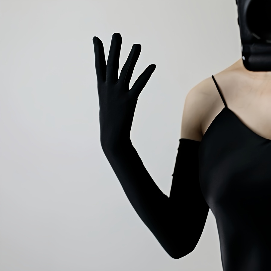 TEMU 1 Pair Of Women's Long Velvet Gloves, Multiple Colors Available, Suitable For Weddings, Formal Events, Role-playing Decorations, Costumes,