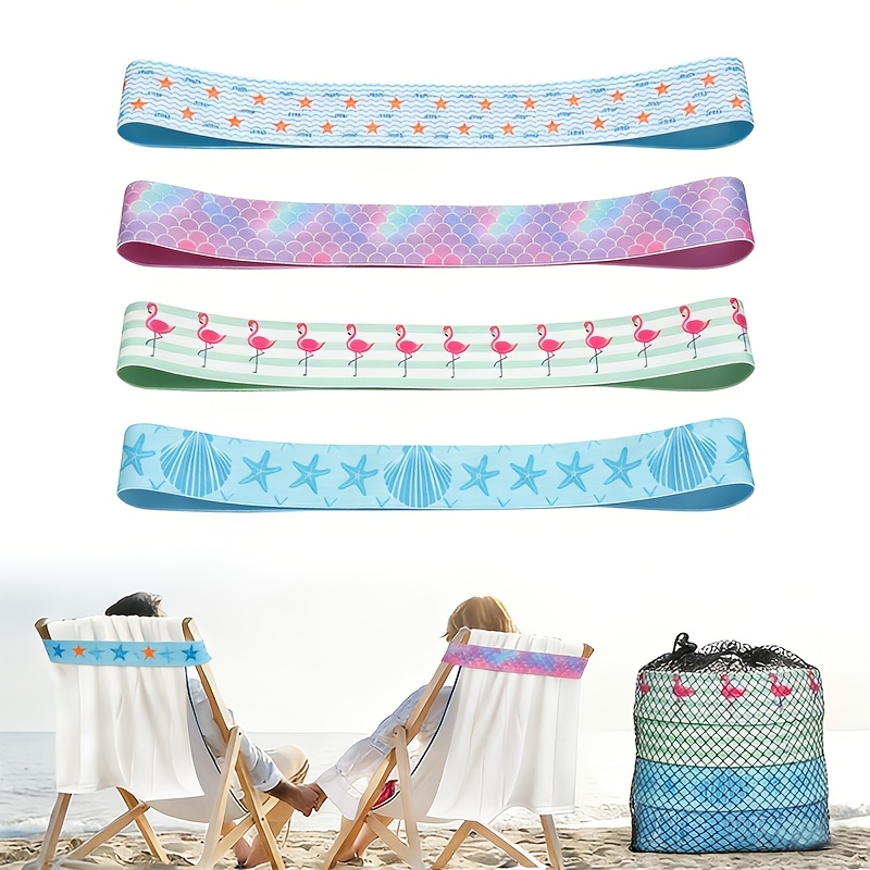 TEMU 4 Packs Beach Towel Straps - Sun Lounger Towel Holders, Extended 16