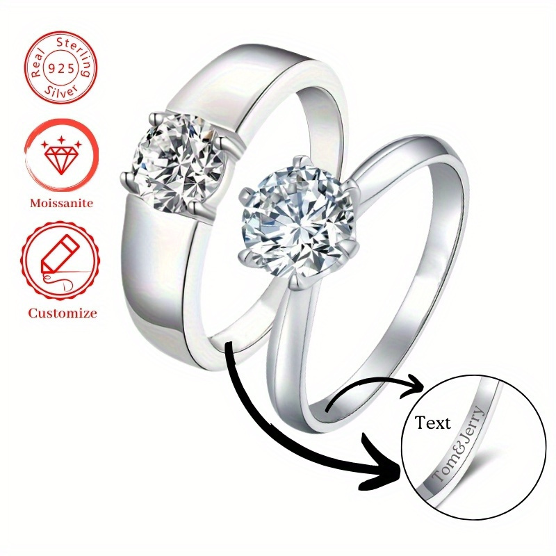 LaMenars 925 Sterling Silber Ring Personalisierbar – Quadratischer Fotoring, Geschenk Für Frauen