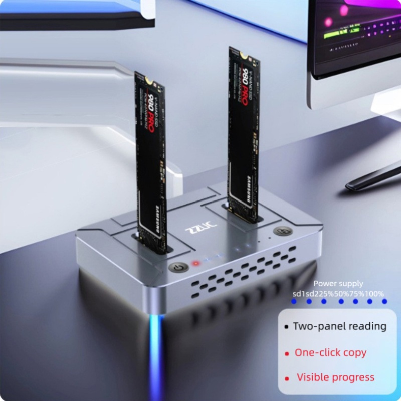 estación de clonación de disco dual zvx usb3.2 nvme/sata - transferencia de   en línea rápida,   cambio, ideal para uso en   y regalo,   de almacenamiento externo, eficiencia en   | estación de clonación moderna | calidad de construcción  , clonador de unidades de disco 4