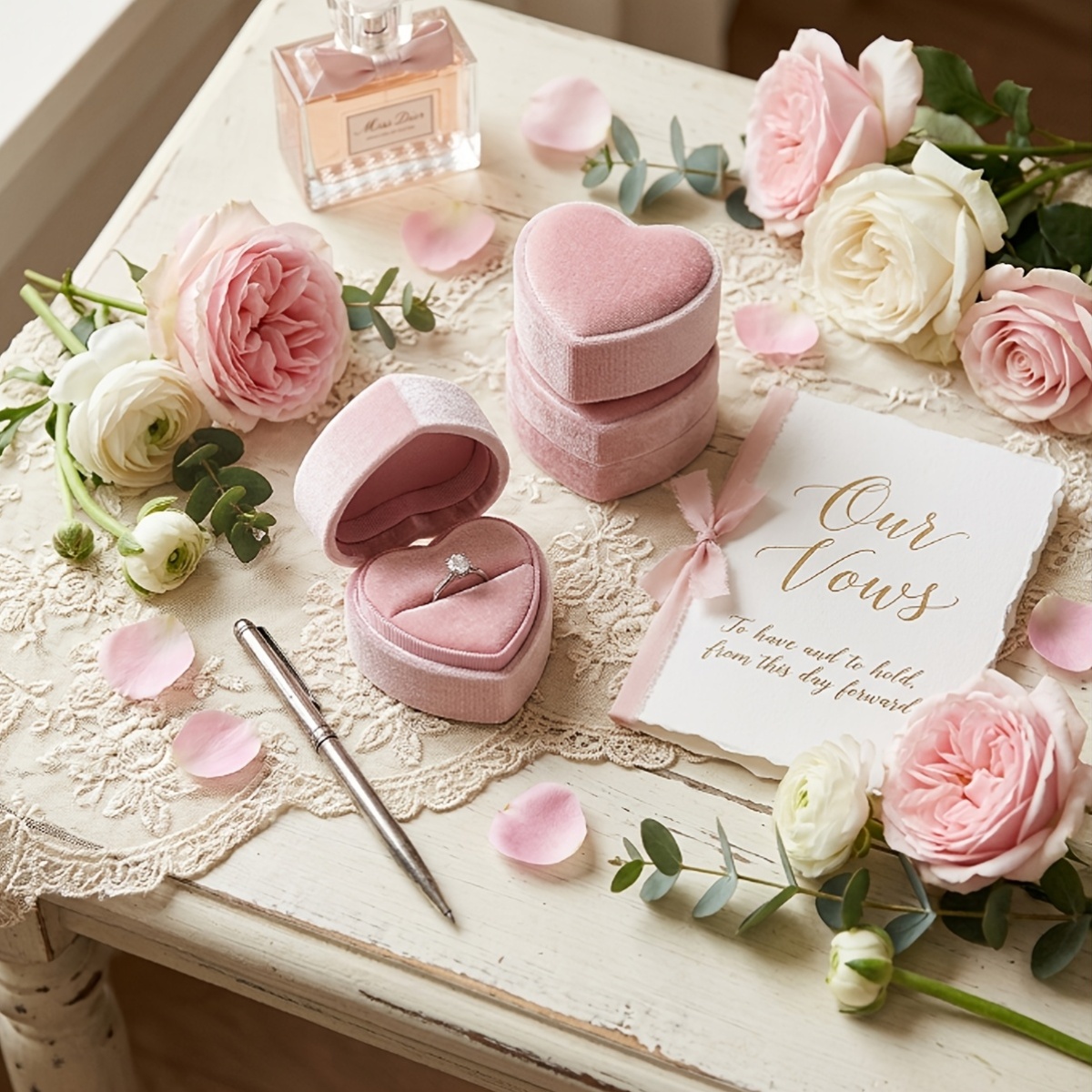 Heart-Shaped Jewelry Box for Ring Storage