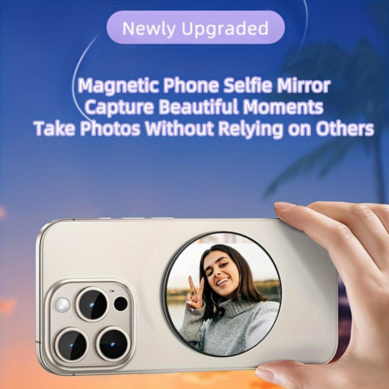 set pink white black magnetic selfie mirrors rear Temu