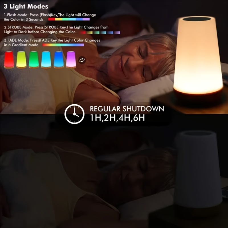 Cordless Touch Night Light with Remote Control, 2Pack Touch Bedside Lamp, Small Night Light/Remote Desk Lamp, 13-Color Changing Small Night Light, with Timer Shut-Off, for Bedroom, Living Room, Party, Desktop, Birthday Gift Ambient Light