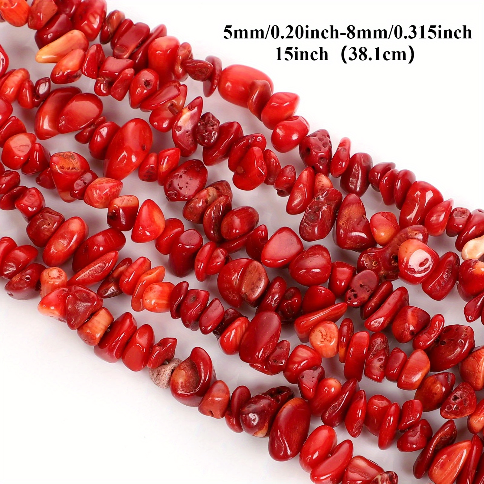 E-shop Roter Korallenfarbener, unregelmäßiger, freiformer Chip-, Naturstein für Schmuckherstellung, Armbänder, Halskette, Charme, Zusätze 3-5-8 mm