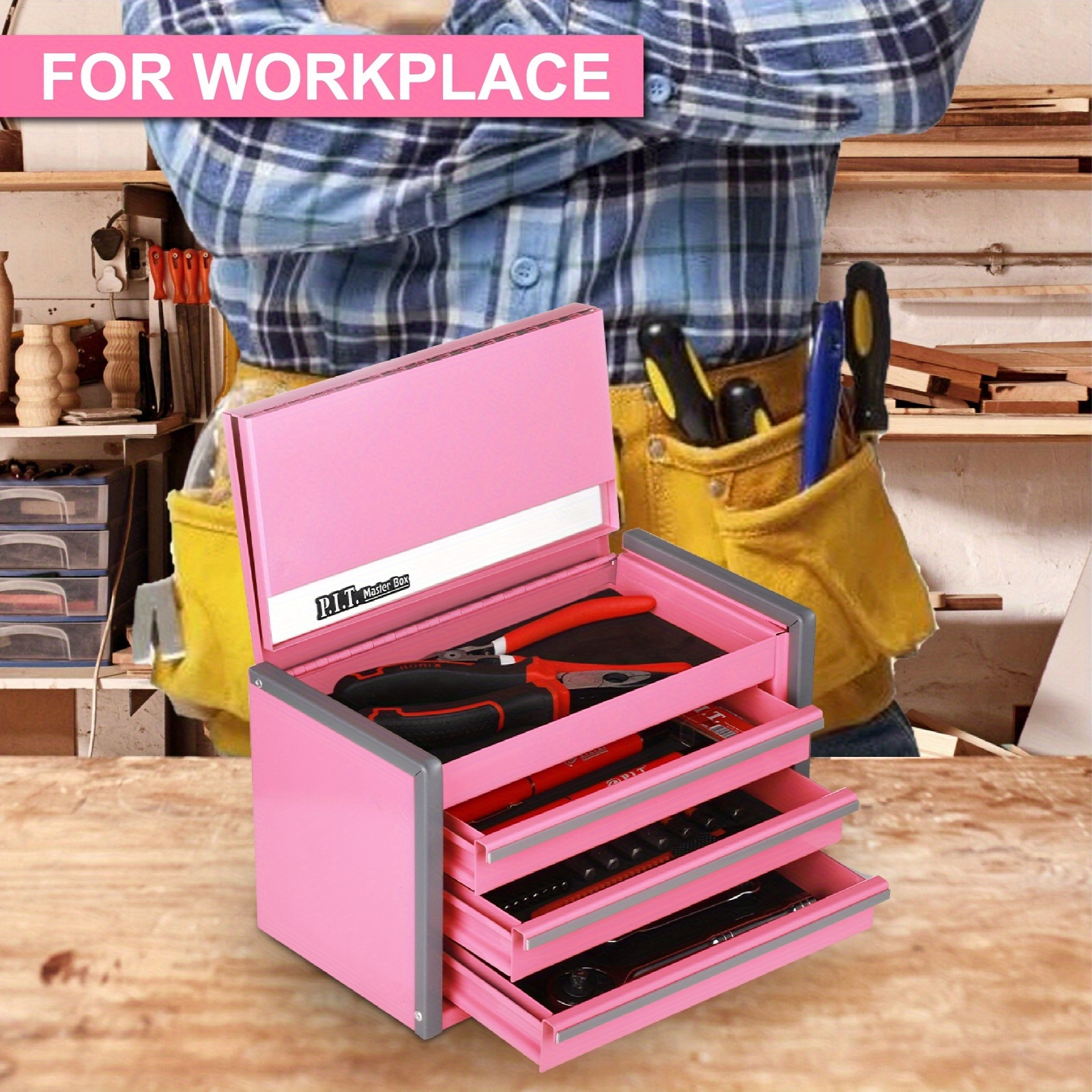 pink mini steel tool box pink mini steel tool box 3 drawers Temu Australia
