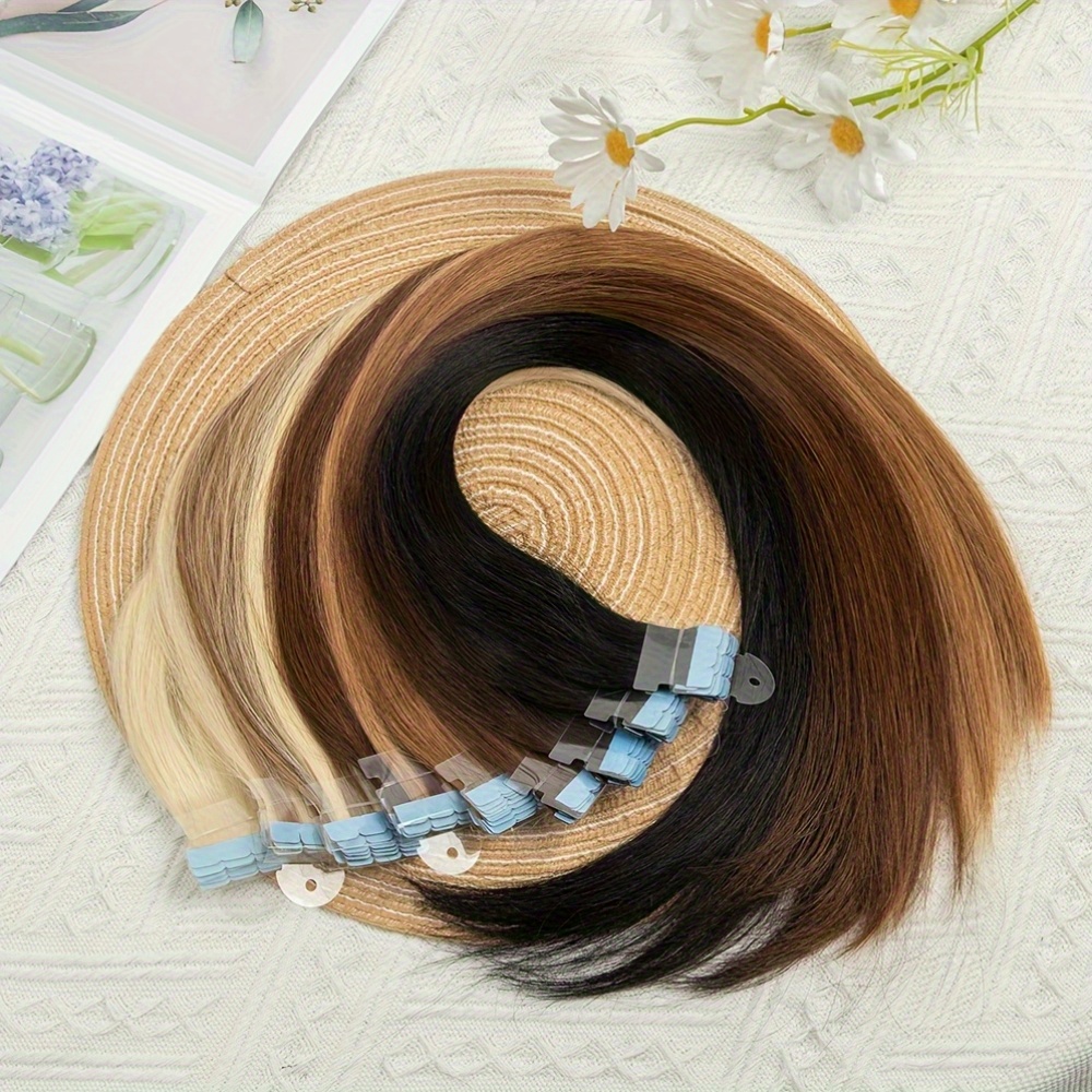 invisible seamless tape in hair extensions ranging from 12 to 20 inches with double sided mini tape details 0