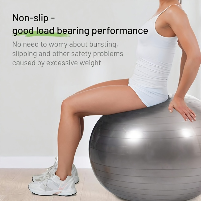 A Set of Yoga And Pilates Balls for Pregnant Women, Featuring a Foot Pump And a Thickened Anti-Burst Design, with a Shiny Surface, Perfect for Beginners And As a Holiday Gift for Families