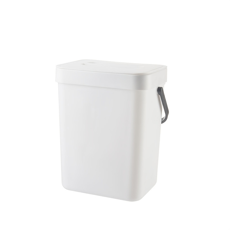 1 Small Kitchen Cabinet Door Hanging Trash Can - Space- Wall-mounted Basket (white & Gray), Creative Sorting, Non-electric, Modern Clean-design Kitchen Accessory