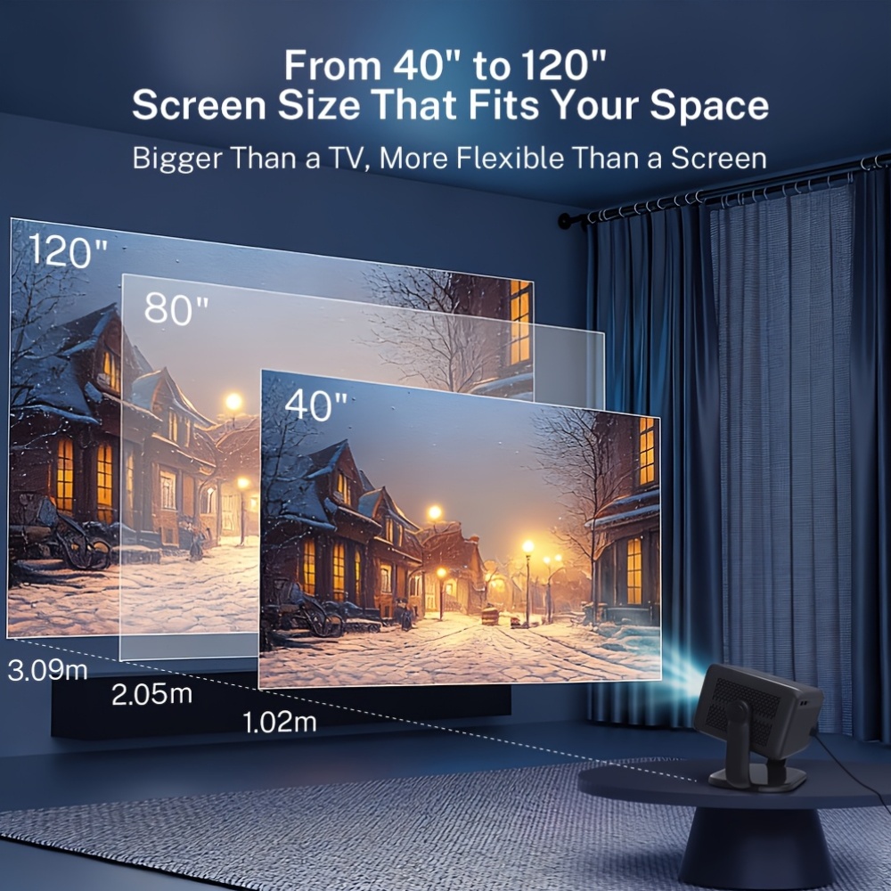 Android 14 Mini Projector with 4K Support