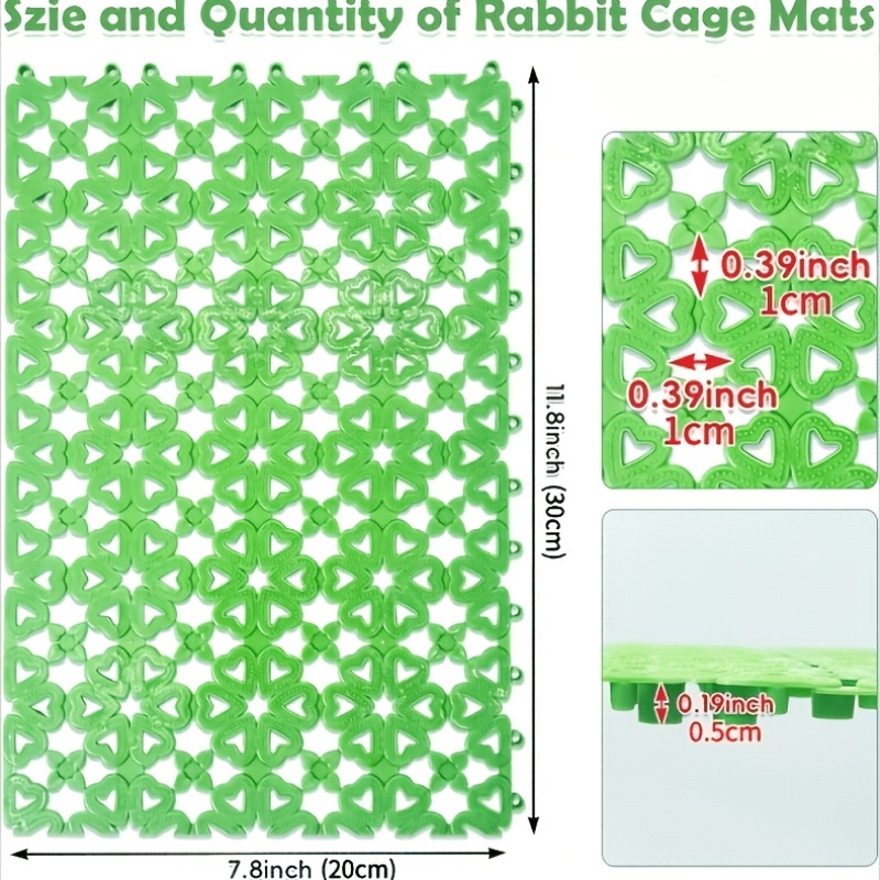 8pcs Interlocking Plastic Cage Mats for Small Pets